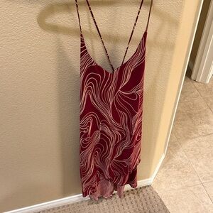 Red and White Swirl Pattern Dress